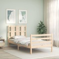 vidaXL Massivholzbett mit Kopfteil 90x200 cm