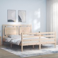 vidaXL Massivholzbett mit Kopfteil 5FT King Size