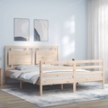 vidaXL Massivholzbett mit Kopfteil 160x200 cm