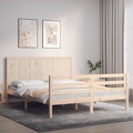 vidaXL Massivholzbett mit Kopfteil 160x200 cm