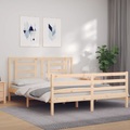 vidaXL Massivholzbett mit Kopfteil 160x200 cm
