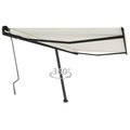 vidaXL, vidaXL Standmarkise Einziehbar Handbetrieben 400x350 cm Cremeweiß