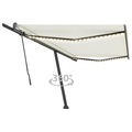vidaXL Gelenkarmmarkise Einziehbar mit LED 500x350 cm Creme
