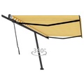 vidaXL, vidaXL Standmarkise Einziehbar Handbetrieben 500x300 cm Gelb/Weiß