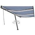 vidaXL Gelenkarmmarkise Einziehbar mit LED 600x350 cm Blau und Weiß