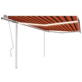vidaXL Gelenkarmmarkise Einziehbar mit LED 4,5x3,5 m Orange und Braun