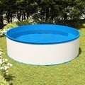vidaXL Planschbecken mit 4-Stufen-Leiter 350x90 cm Weiß