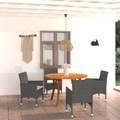 vidaXL 5-tlg. Garten-Essgruppe Schwarz