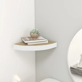vidaXL Eck-Wandregal Eiche und Weiß 25x25x3,8 cm MDF