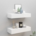 vidaXL Wand-Schubladenregale 2 Stk. Weiß 60x23,5x10 cm MDF