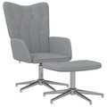 vidaXL Relaxsessel mit Hocker Hellgrau Stoff
