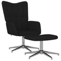 vidaXL Relaxsessel mit Hocker Schwarz Stoff