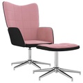 vidaXL Relaxsessel mit Hocker Rosa Samt und PVC
