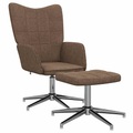 vidaXL, vidaXL Relaxsessel mit Hocker Braun Stoff