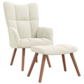 vidaXL, vidaXL Relaxsessel mit Hocker Cremeweiß Samt