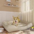vidaXL Hundebett Beige 105x80x25 cm Kunstleder