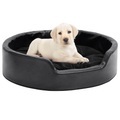 vidaXL Hundebett Schwarz 69x59x19 cm Plüsch und Kunstleder