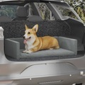vidaXL Kofferraum-Hundebett Hellgrau 90x60 cm Leinenoptik