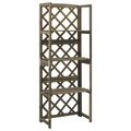 vidaXL, vidaXL Spalier mit Ablagen Grau 55x30x140 cm Massivholz Tanne