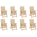 vidaXL Garten-Liegestühle mit Kissen 8 Stk. Massivholz Teak
