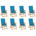 vidaXL Garten-Liegestühle mit Kissen 8 Stk. Massivholz Teak