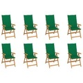 vidaXL Garten-Liegestühle mit Kissen 8 Stk. Massivholz Teak