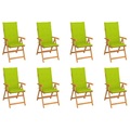 vidaXL, vidaXL Garten-Liegestühle mit Kissen 8 Stk. Massivholz Teak