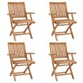 vidaXL Klappbare Gartenstühle 4 Stk. Massivholz Teak