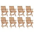 vidaXL Klappbare Gartenstühle 8 Stk. Massivholz Teak
