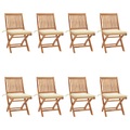 vidaXL Klappbare Gartenstühle mit Kissen 8 Stk. Massivholz Teak