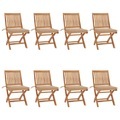 vidaXL Klappbare Gartenstühle mit Kissen 8 Stk. Massivholz Teak