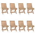 vidaXL Klappbare Gartenstühle mit Kissen 8 Stk. Massivholz Teak