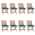 vidaXL Klappbare Gartenstühle mit Kissen 8 Stk. Massivholz Teak