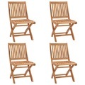 vidaXL Klappbare Gartenstühle 4 Stk. Massivholz Teak