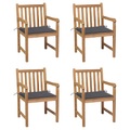 vidaXL Gartenstühle 4 Stk. mit Anthrazit Kissen Massivholz Teak
