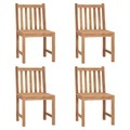 vidaXL Gartenstühle 4 Stk. Massivholz Teak