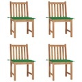 vidaXL Gartenstühle 4 Stk. mit Kissen Massivholz Teak