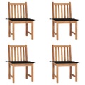 vidaXL Gartenstühle 4 Stk. mit Kissen Massivholz Teak