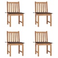 vidaXL Gartenstühle 4 Stk. mit Kissen Massivholz Teak