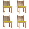 vidaXL Gartenstühle 4 Stk. mit Kissen Massivholz Teak
