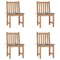 vidaXL Gartenstühle 4 Stk. mit Kissen Massivholz Teak