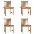 vidaXL Gartenstühle 4 Stk. mit Kissen Massivholz Teak