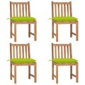vidaXL Gartenstühle 4 Stk. mit Kissen Massivholz Teak
