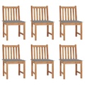 vidaXL Gartenstühle 6 Stk. mit Kissen Massivholz Teak