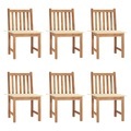 vidaXL Gartenstühle 6 Stk. mit Kissen Massivholz Teak