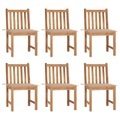vidaXL Gartenstühle 6 Stk. mit Kissen Massivholz Teak