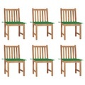 vidaXL Gartenstühle 6 Stk. mit Kissen Massivholz Teak