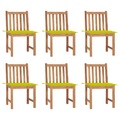 vidaXL Gartenstühle 6 Stk. mit Kissen Massivholz Teak