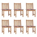 vidaXL Gartenstühle 6 Stk. mit Kissen Massivholz Teak