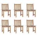 vidaXL Gartenstühle 6 Stk. mit Kissen Massivholz Teak